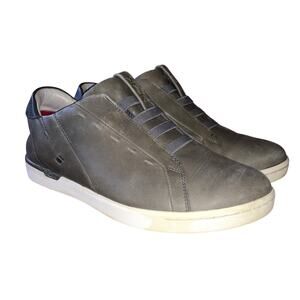 Kizik New York Court Shoe Sneaker Mens 8.5 Wide Slip on Hands Free Grey Leather